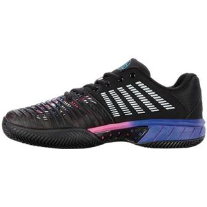 K-Swiss Performance Express Light 3 Padel, heren tennisschoen, zwart True Blue Neon Pink, maat 40, zwart/echt blauw/neonroze, 40 EU