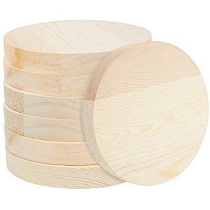 Belle Vous 7 Pak Blank Onbewerkte Ronde Houten Cirkels – 15 cm – 20 mm Dik Natuurlijk Ronde Schijven Uitsnedes Discs – DIY Hobby Projecten, Kerst Decoraties, Pyrografie & Deur Hanger Plaat