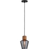 Paulmann 79740 Neordic Edla hanglamp max. 1x20W hangende lamp voor E27 lampen plafondlamp rookglas/kurk/zwart 230 V zonder lichtbron