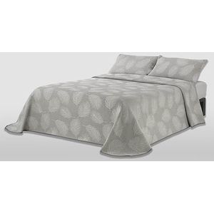 MANTAS MORA - Sprei, jacquard, gerecycled katoen, gecombineerd met een natuurlijk gevoel, licht en ademend, design N15, 250 x 270 cm, grijs