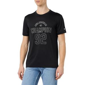 Champion Legacy Modern Basket at The Gym - Graphic Micromesh S/S Crewneck T-shirt, zwart, L Heren SS24, Zwart, L