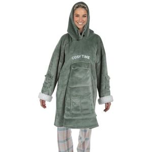COZY TIME FLANELLEN HOODIE GROEN