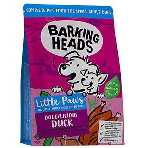 Barking Heads Hondenvoer, droog graanvrij, voor kleine rassen, eend goed alles goed, 100% natuurlijk, eend, hypoallergeen, zonder kunstmatige smaakversterker, 4 kg