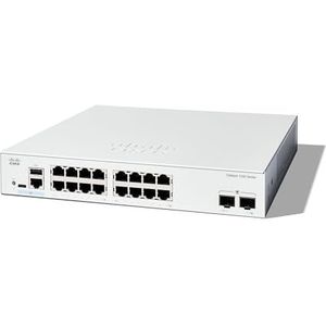 Cisco Katalysator 1200-16T-2G Slimme Schakelaar, 16 Haven GE, 2x1GE SFP, Beperkte Levenslange Bescherming (C1200-16T-2G)