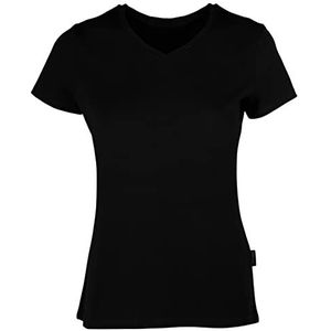 HRM Dames Luxe V-hals T-shirt, Zwart, Maat L I Premium Dames V-hals T-shirt Gemaakt van 100% Biologisch Katoen I Dames Basic Shirt Wasbaar tot 60°C I Hoogwaardige en Duurzame Damestops
