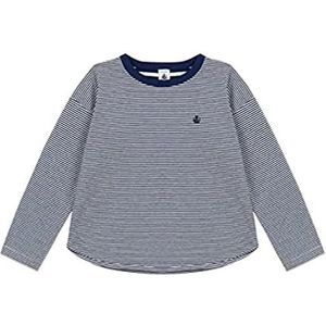 Petit Bateau T-shirt met lange mouwen, uniseks, kinderen, Blauw/Beige, 12 Jaar