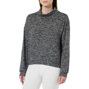 TOM TAILOR Denim Sweatshirt voor dames met opstaande kraag, 10522-shale grey melange, XS