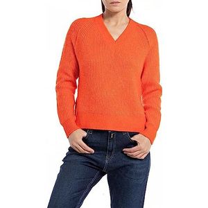 Replay Trui voor dames, regular fit, 518 Spicy Oranje, XS