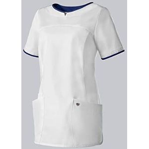 BP 1700-485-2110 jas voor dames, moderne pasvorm, 50% katoen/50% polyester, wit/nachtblauw, maat XL