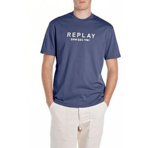Replay T-shirt voor heren, 282 Medium Blauw, M
