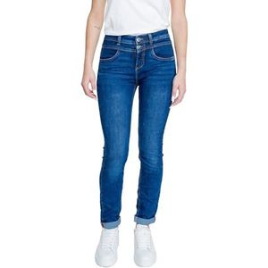 Street One Casual en hoge jeans voor dames, Mid Indigo Random Wash, 26W / 30L