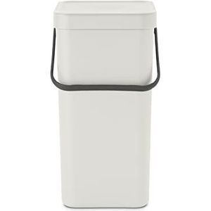 Brabantia Sort & Go Prullenbak, Afvalemmer, Light Grey , 16 Liter