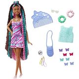 ​Barbie Pop met Eindeloos Lang Haar met Vlinderthema, fantasiehaar van bijna 22 cm lang, jurk, 15 mode- en haaraccessoires (8 met kleurveranderingsfunctie), voor kinderen vanaf 3 jaar, HCM91