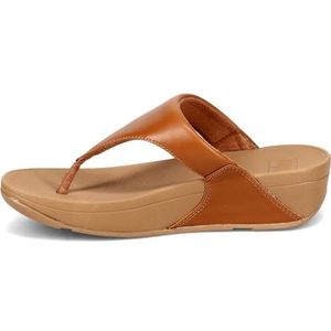 Fitflop Vrouwen Lulu lederen teen post flip-Flop, Lichtbruin, 37.5 EU