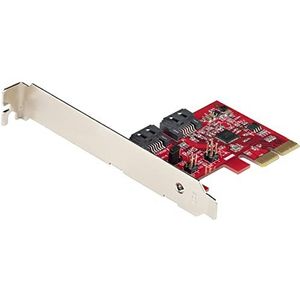 StarTech.com SATA PCIe Kaart - 2 Port PCIe SATA Uitbreidingskaart - 6Gbps - Full/Low Profile - PCI Express naar SATA Adapter/Controller - SATA RAID - PCIe naar SATA Converter (2P6GR-PCIE-SATA-CARD)
