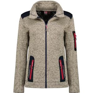 Geographical Norway Tebelle Lady Warme fleece voor dames, met ritssluiting, voor herfst, winter, lente, warm, lange mouwen, trui, bont, zacht, comfortabel, outdoor (lichtgrijs S), Lichtgrijs, S