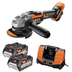 AEG Brushless haakse slijper (2 x accu 5,0 Ah, schijfdiameter 125 mm, oplaadtijd 90 min) BEWS18-125BLLI-502C