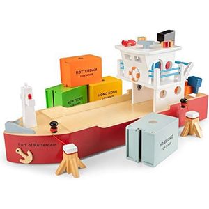 New Classic Toys - 10900 - Harbor Line - containerschip met 4 containers