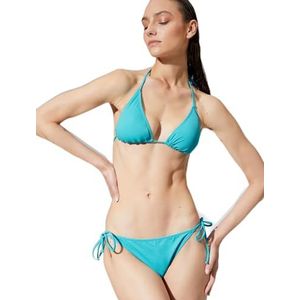 Koton Dames Basic Tie Side Detail Bikini Bottom Swim Wear, turquoise (688), 40