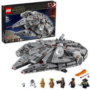 LEGO 75257 Star Wars Millennium Falcon Bouwset met Finn, Chewbacca, Lando Calrissian, Boolio, C-3PO, R2-D2 en D-O, The Rise of Skywalker Collectie