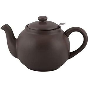 PLINT Simple & Stylish Ceramic Teapot, Globe Teapot with Stainless Steel Strainer, Ceramic Teapot for 6-8 cups, 1500 ml Ceramic Teapot, Flowering Tea Pot, TeaPot for Blooming Tea, Modern Black