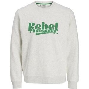 JJ REBEL - Jrebrakim - Sweatshirt - Wit-grijs - Heren