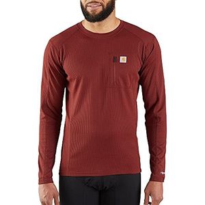 Carhartt Base Layer Men's Size Force Midweight Tech Thermal Base Layer Long Sleeve Shirt, Fired Brick, XX-Large Tall