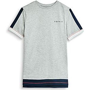 ESPRIT Color Block T-shirt in gelaagde look, zilver (Heather Silver 223), XS