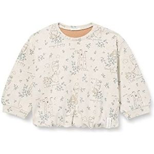 United Colors of Benetton Sweatshirt met lange mouwen en ronde hals voor baby's, bloemenpatroon wit 65e, 50 cm
