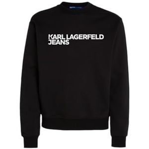 Karl Lagerfeld Jeans, Heren, Essential Logo Sweat, Regular Fit, Zwart, XXL