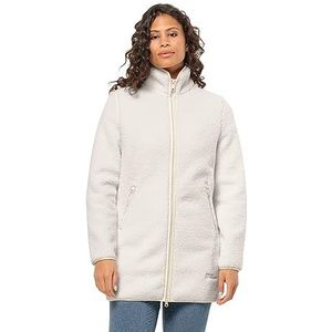 Jack Wolfskin Dames High Curl Coat W Fleece Jacket, Katoen Wit, S, Katoen Wit, S