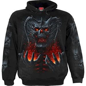 Spiral Death Embers Trui met capuchon zwart XL 100% katoen Basics, Horror, Rock wear, Schedels
