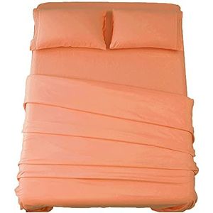 SONORO KATE Beddengoedset, superzachte microvezel, draaddichtheid 1800, luxe Egyptische lakens 30 cm diepe zak, kreukvrij - 4-delig (koraal, queen)