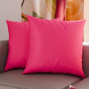 PETTI Artigiani Italiani - 2 kussenslopen 35 x 35 cm, effen kussenslopen, fuchsia, kussensloop van 100% microvezel, hypoallergeen, gemaakt in Italië