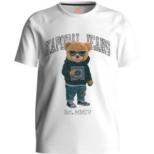 Kaporal Onour, T-shirt met korte mouwen, voor jongens, 100% katoen, regular fit, ronde hals, kleur wit, maat 14 A, Wit, 10 Jaar