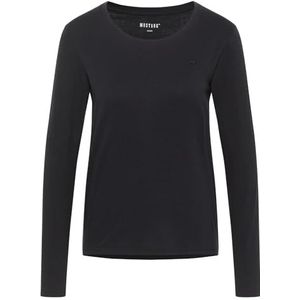 Mustang Dames Longsleeve regular fit Zwart L Ronde Hals Volwassenen