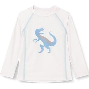 Playshoes Dino Rash Guard T-shirt, uniseks, voor kinderen en jongeren, ecru lang dino, 110-116