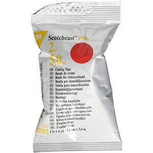 3M Scotchcast Plus glasvezelbandage met watergeactiveerde polyurethaanhars, licht, duurzaam, ademend, rood, afmetingen 5 cm x 3,65 m, 10 stuks