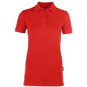 HRM Dames Luxe Stretch Polo, Rood, Maat XL I Premium Dames Poloshirt Gemaakt van 95% Katoen & 5% Elastan I Basic Polo Shirt Wasbaar tot 40°C I Hoge Kwaliteit & Duurzame Dameskleding