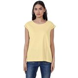 T-shirt - Geel - Dames - Met Detaillering van Haakwerk