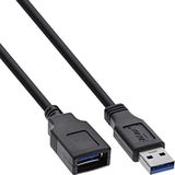 InLine 35620 USB 3.0 kabelverlenging, A stekker/bus, zwart, 2 m