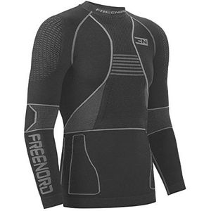 Freenord THERMOTECH Unisex functioneel ondergoed thermoactief ademend basislaag onderhemd lange mouwen (grijs, XL)