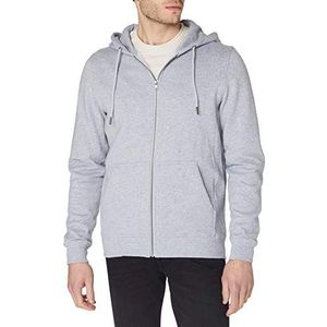 Build Your Brand Heren Premium Zip Hoodie Hooded Sweatshirt, Heather Grey, S