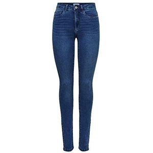 ONLY Onlroyal skinny jeans met hoge taille voor dames, blauw (middenblauwe denim), M/34, blauw (middelblauwe spijkerbroek)