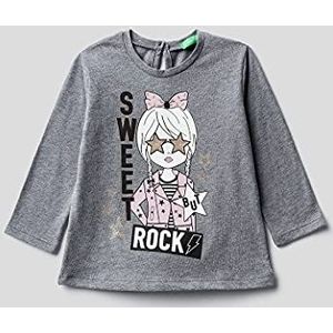 United Colors of Benetton T-shirt voor meisjes, Grigio Scuro 507., 3 Maanden