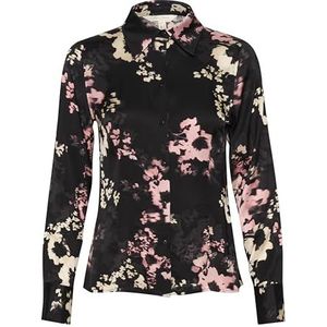Part Two LendaPW Dames Classic Fit Shirt met lange mouwen, Zwarte Blurred Flower, 42