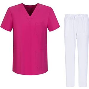 MISEMIYA - Unisex sanitaire pyjama's gezondheiduniformen medische uniformen G713-6802, fuchsia 68, S