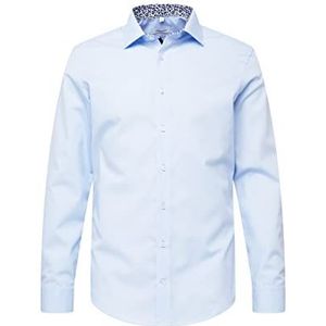 Seidensticker Heren business overhemd - slim fit - strijkvrij - Kent kraag - lange mouwen - 100% katoen, lichtblauw, 39