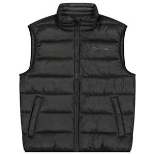 Champion Legacy Outdoor (220343) - WR Light Nylon Cirè 35gr Tonal Script Logo High-neck Vest gevoerd, zwart (NBK/DAG), XS Heren FW24, zwart (NBK/DAG), XS