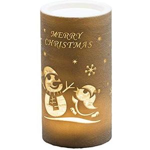 Konstsmide LED Snow Globe Lantern""Merry Christmas and Snowman Scene"", Water Filled/Water Spinner/5 Uur Timer/Batterij Bediend: 3xAA 1.5V (excl.)/Kerstlantaarn 1 Warm Wit Diode"", 4355-200